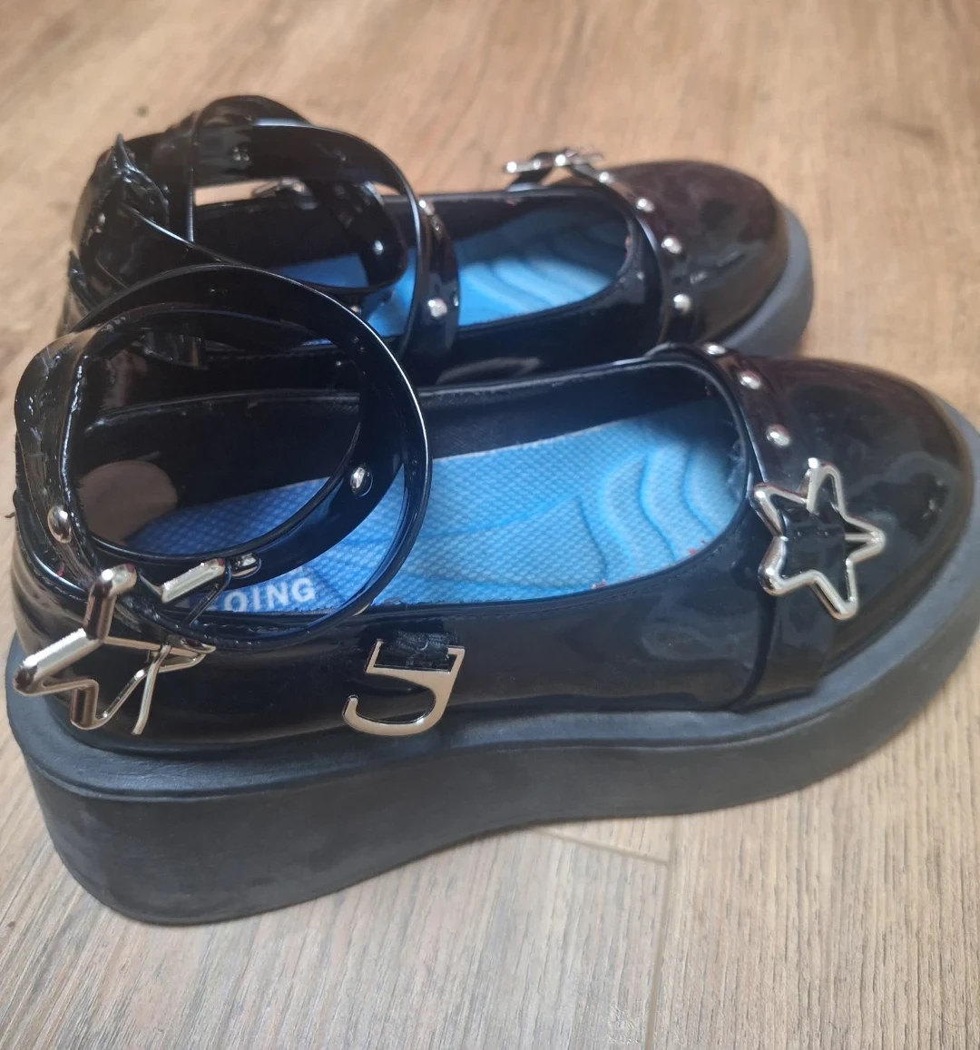 Black Platform Mary Janes with Star Buckles - photo 5