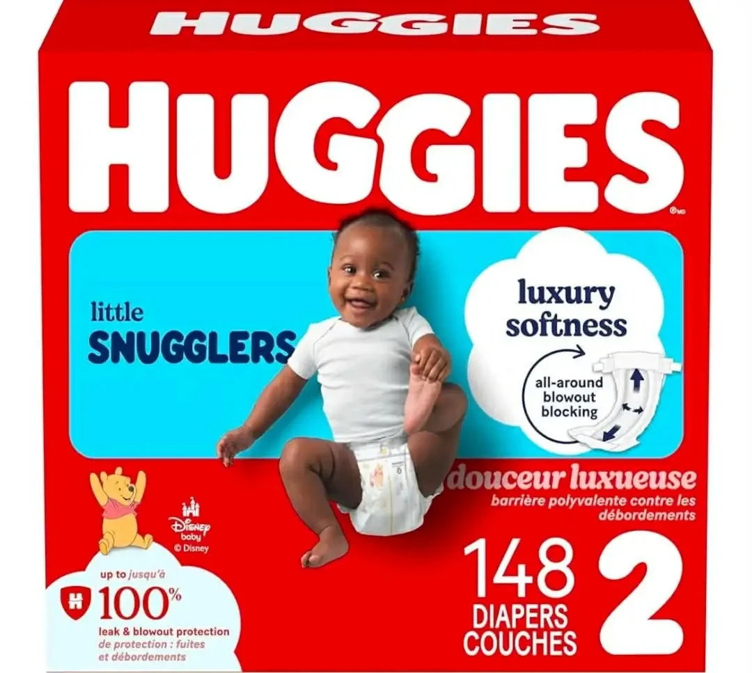 Huggies Little Snugglers Size 2 diapers., 148 Count