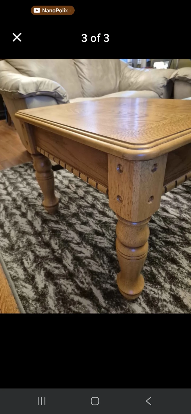 Solid Oak Coffee Table - photo 3