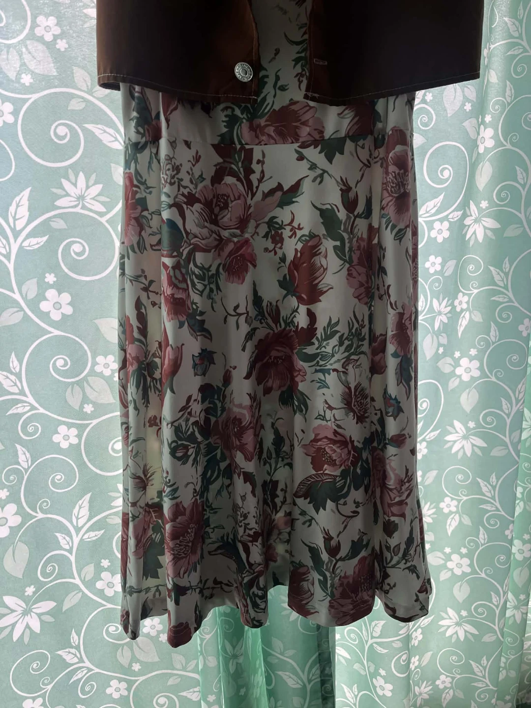 SHEIN Floral Dress with Brown Vest - Size 12Y - photo 2