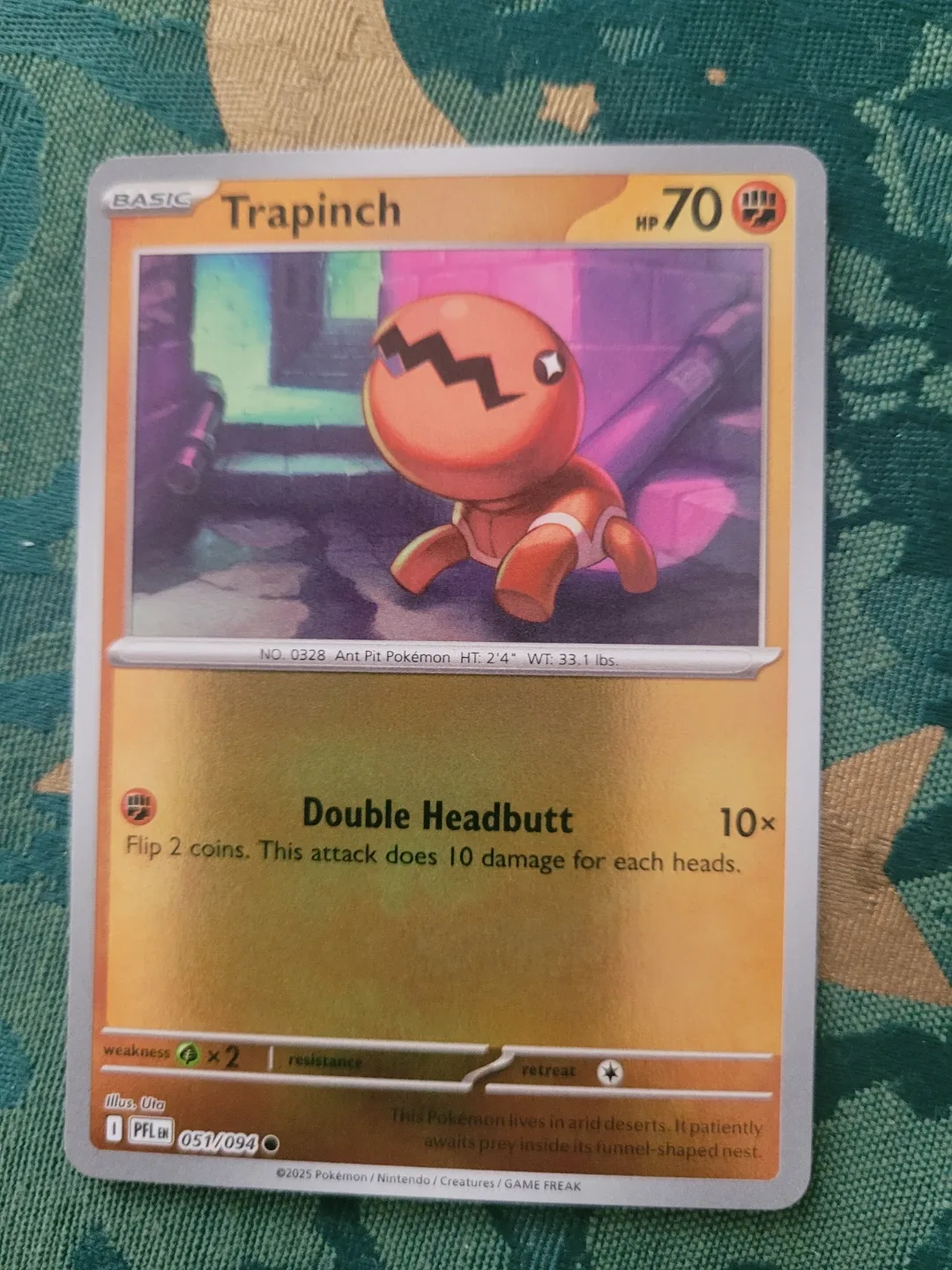 Pokemon Trapinch Reverse Holo Trading Card ⚽