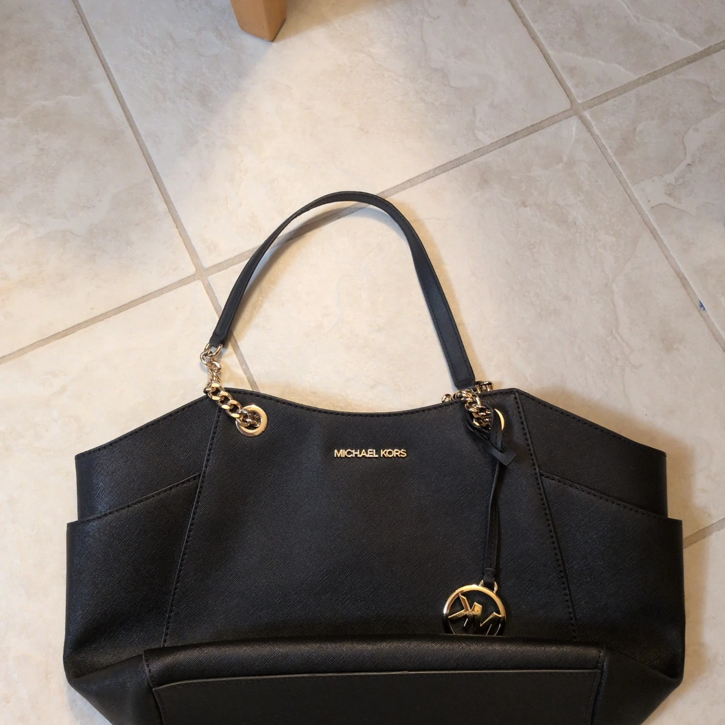 Michael Kors Black Leather Tote Bag