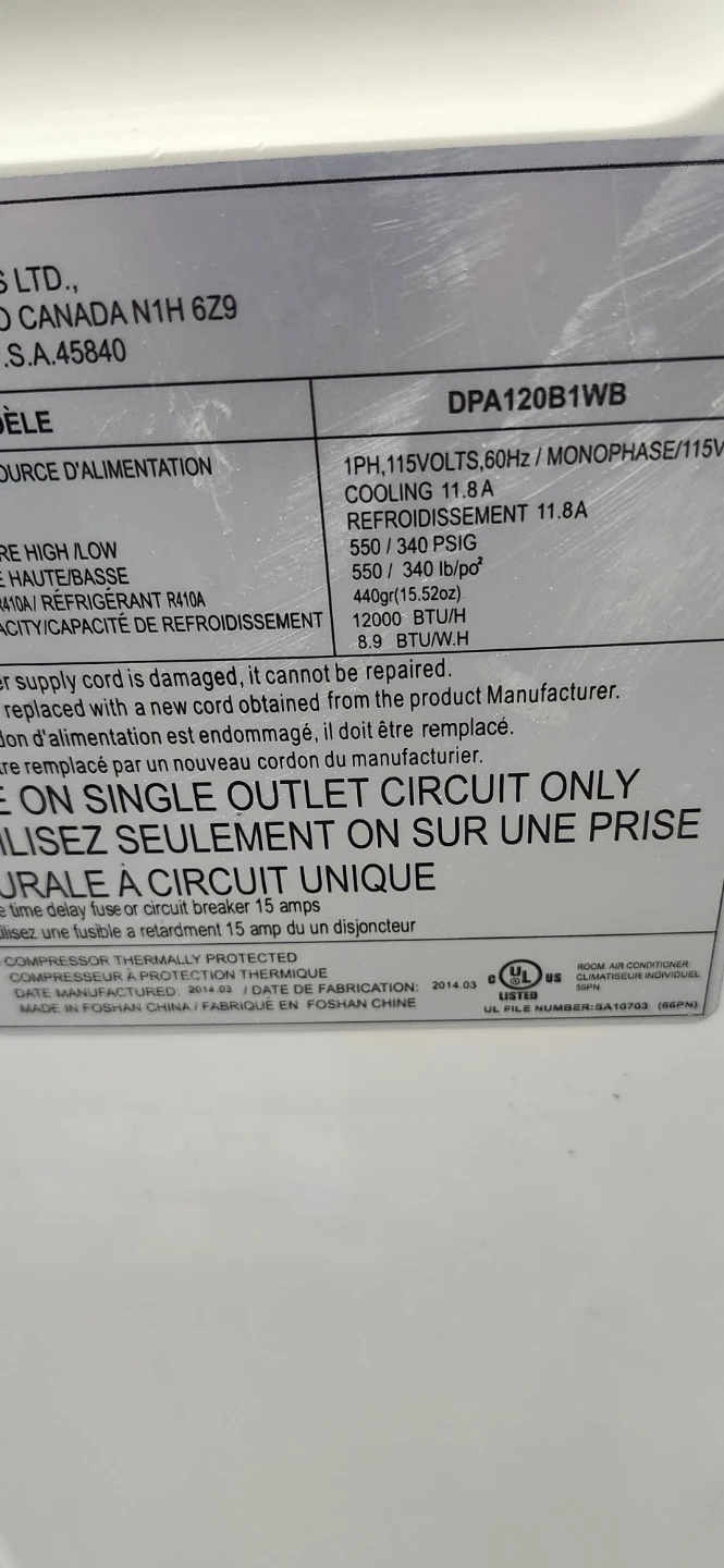 12000 BTU portable AC with hose - photo 3
