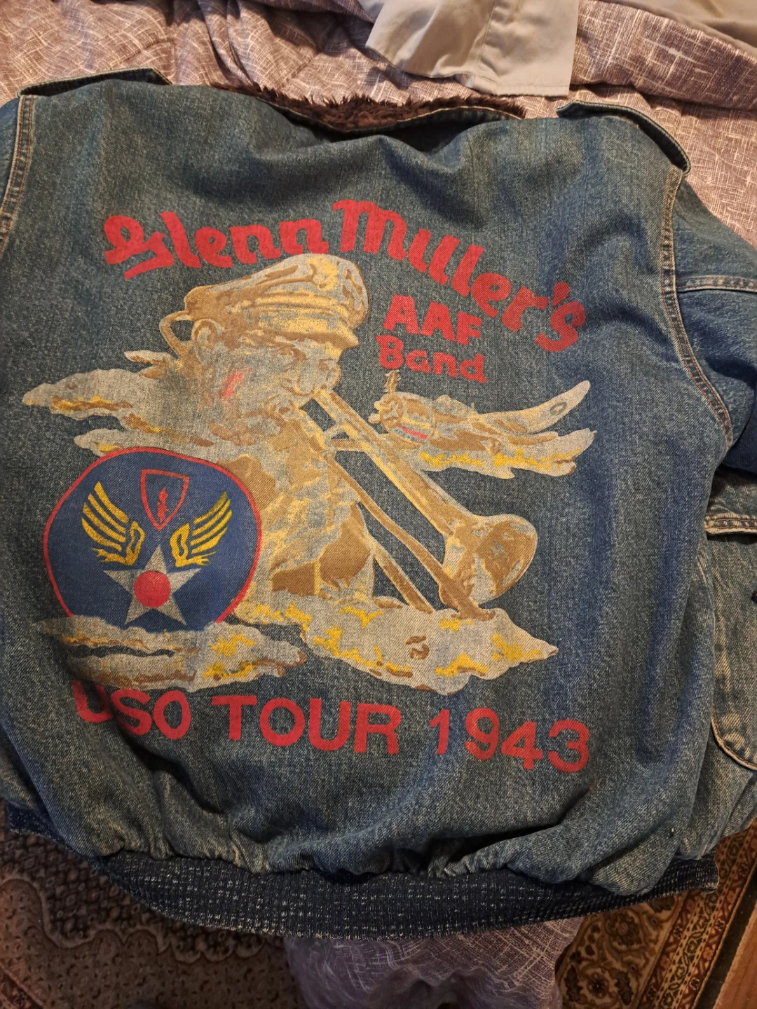 Pioneer Glenn Miller AAF Band Denim Bomber Jacket - photo 2