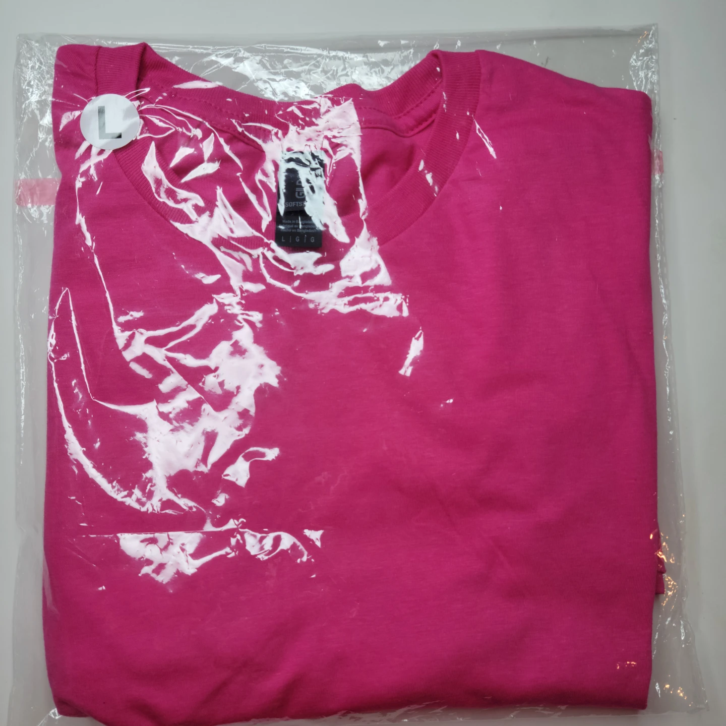 Gildan Softstyle T-Shirt - Pink - Large⚽️