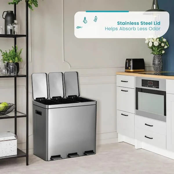 3-Compartment Stainless Steel Step recycling