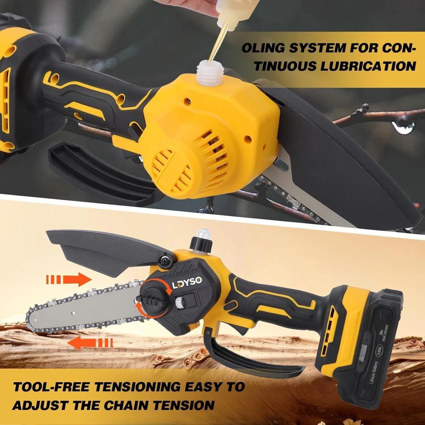 SOARFLY 2-in-1 Cordless Pole Saw and Mini Chainsaw - photo 3