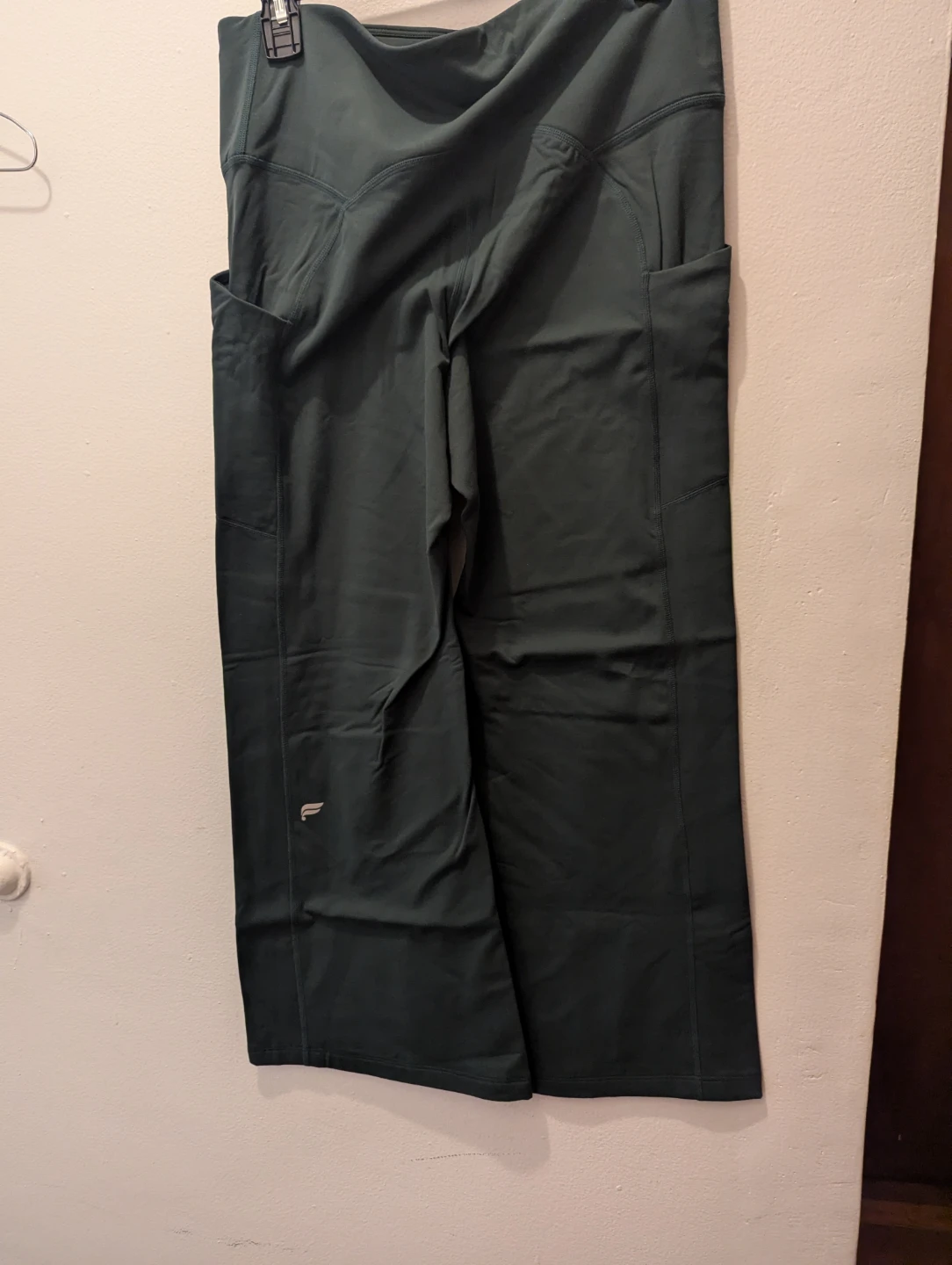 Fabletics Green High-Waisted Wide Leg Fleece Lined Pants - photo 3
