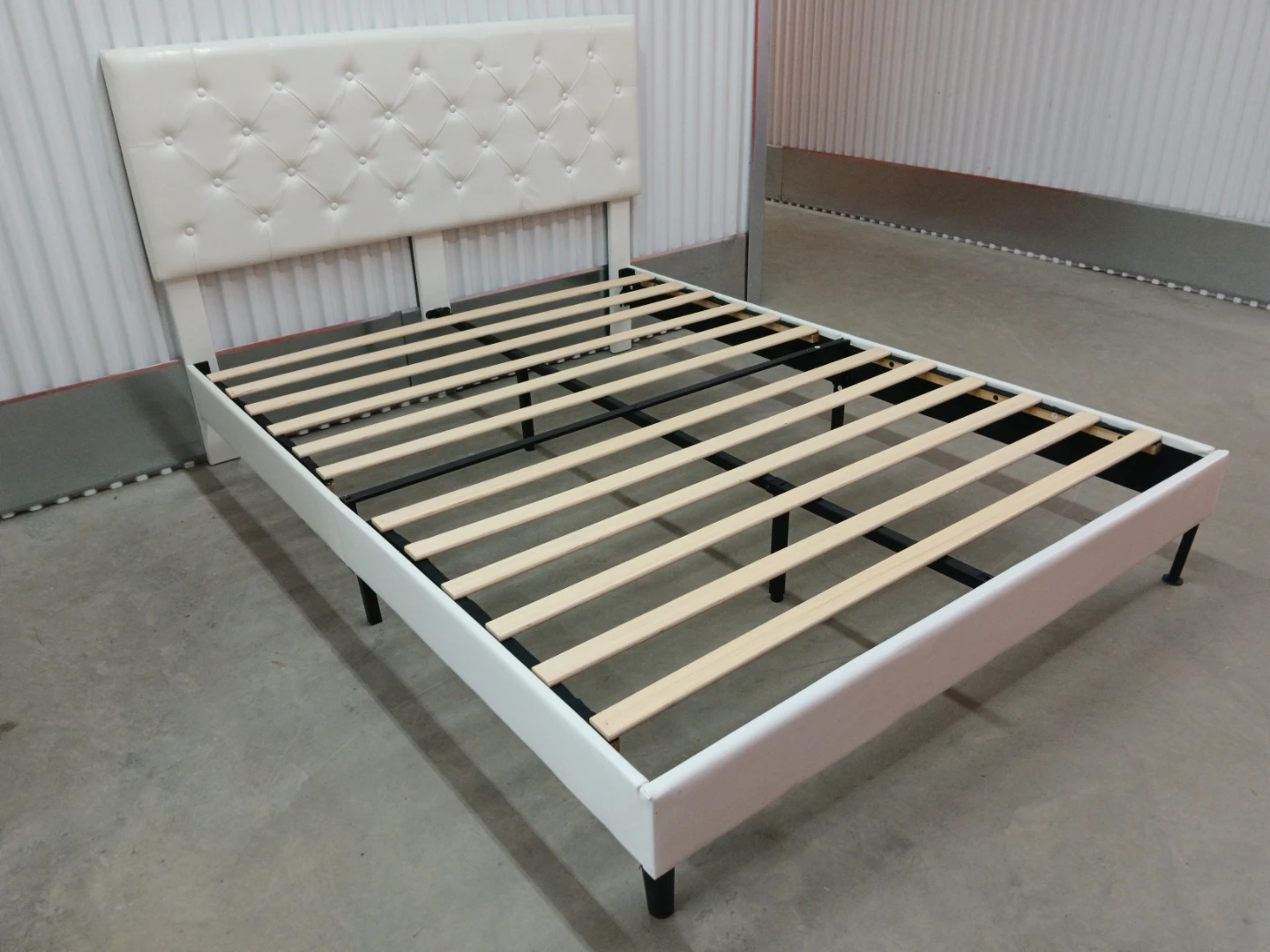 Queen size Faux Leather Tufted Headboard Bed Frame - photo 2