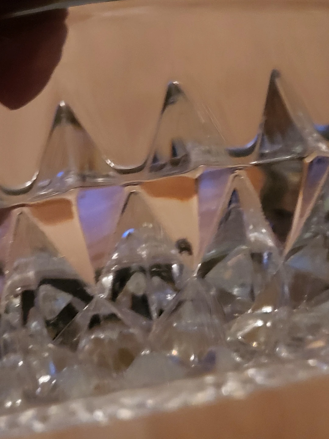 Cut Glass bowl with Silver Tone trim - photo 4