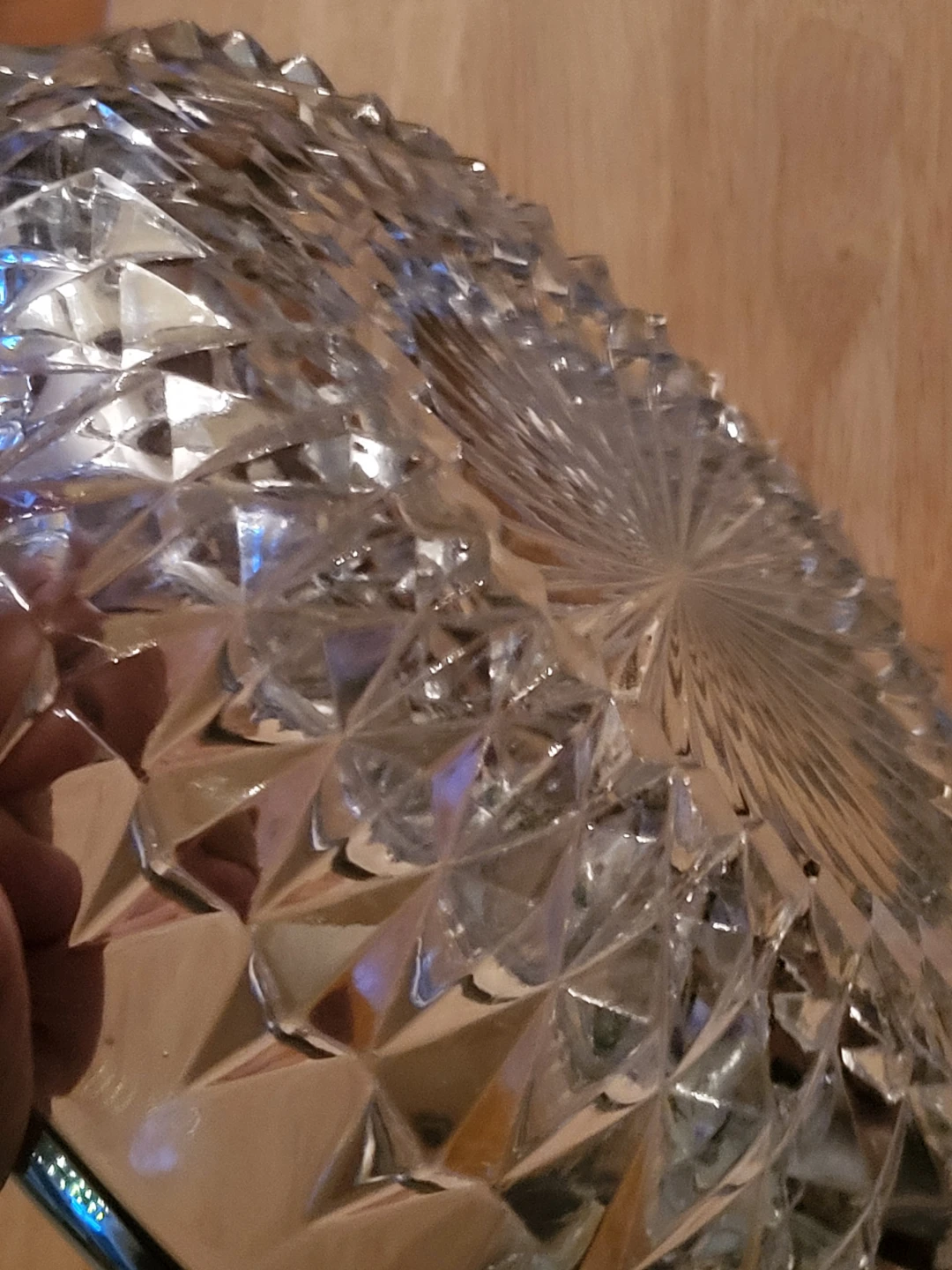 Cut Glass bowl with Silver Tone trim - photo 5