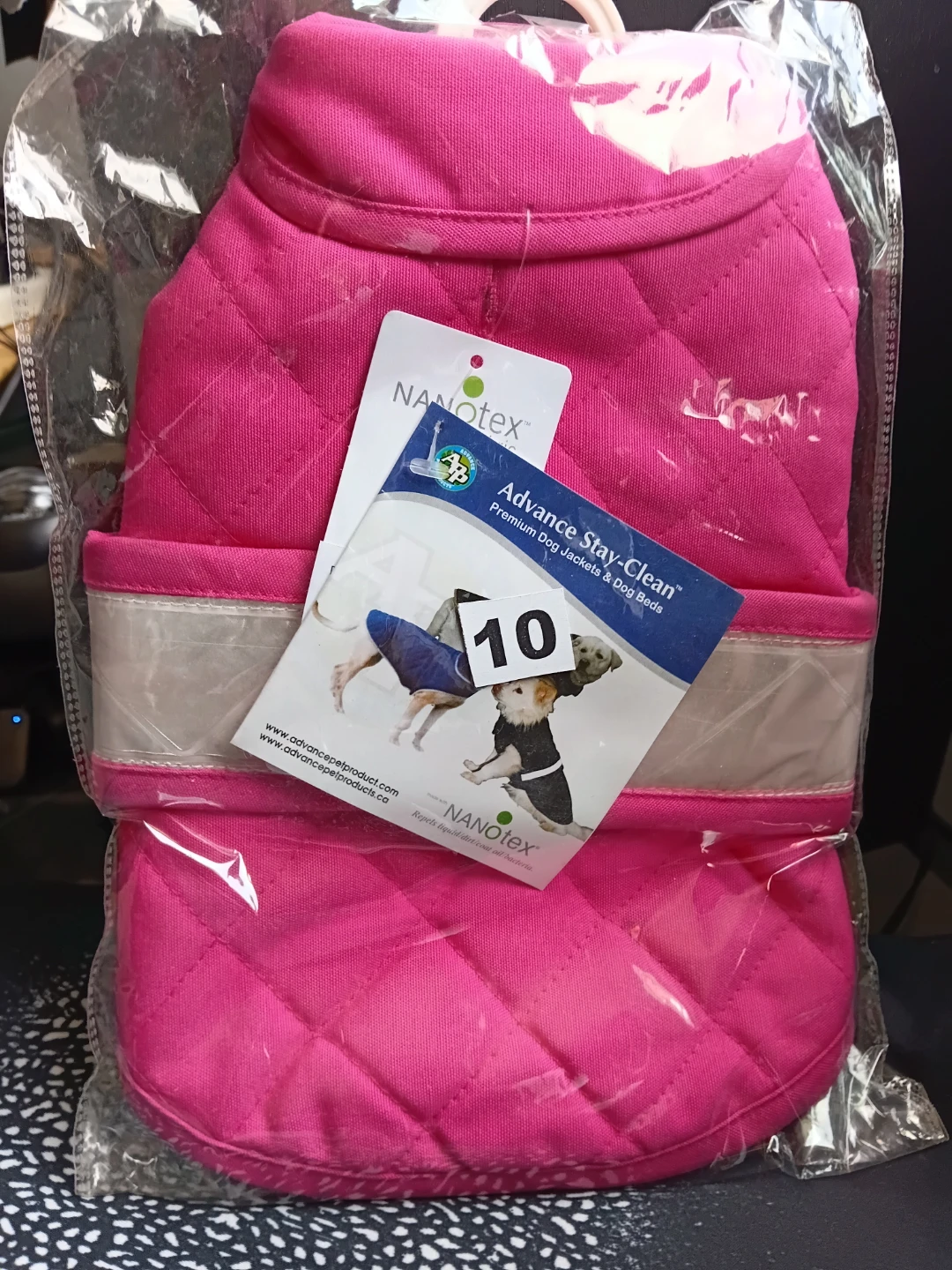 Nanotex fabric tissu, Julie Maripet Premium Dog Jacket Size 10