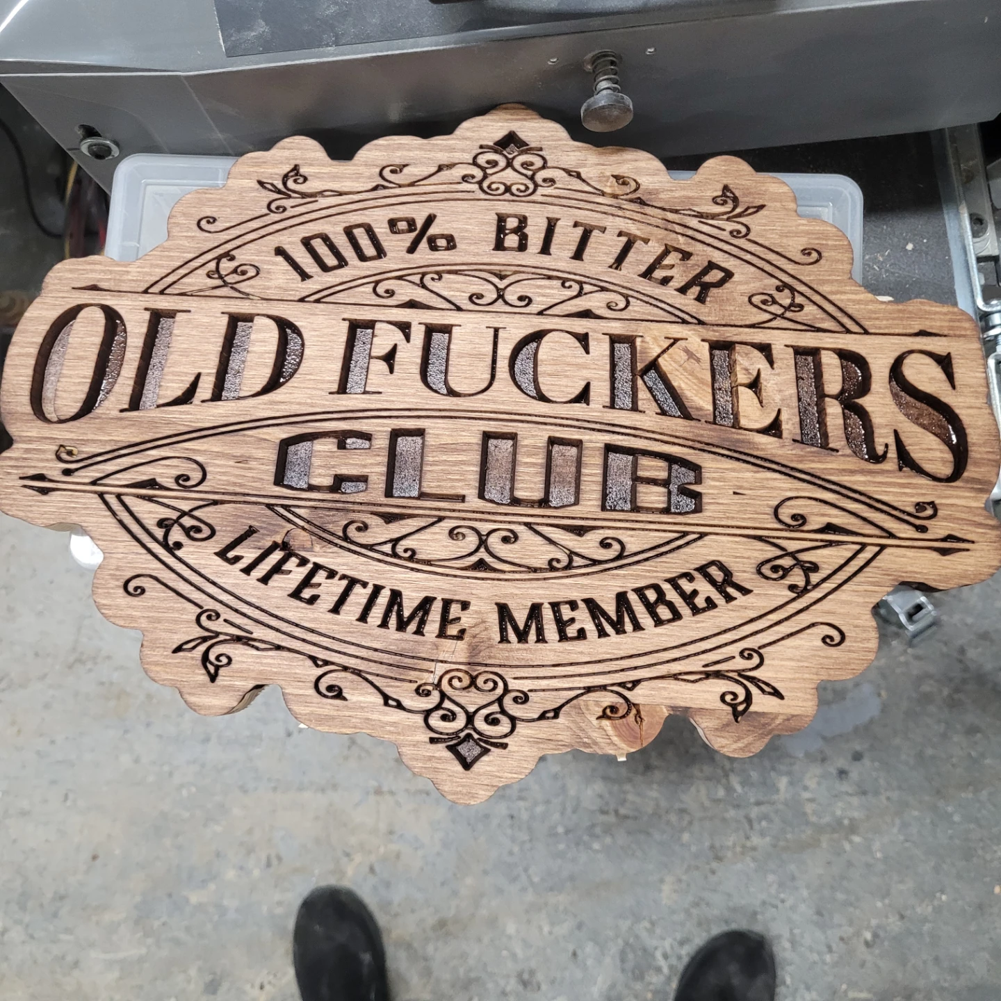 Old Fuckers Club Lifetime Member Wooden Sign