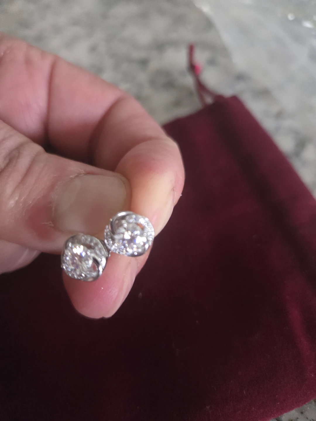 Brand new  moissanite earrings in sterling silver - photo 3