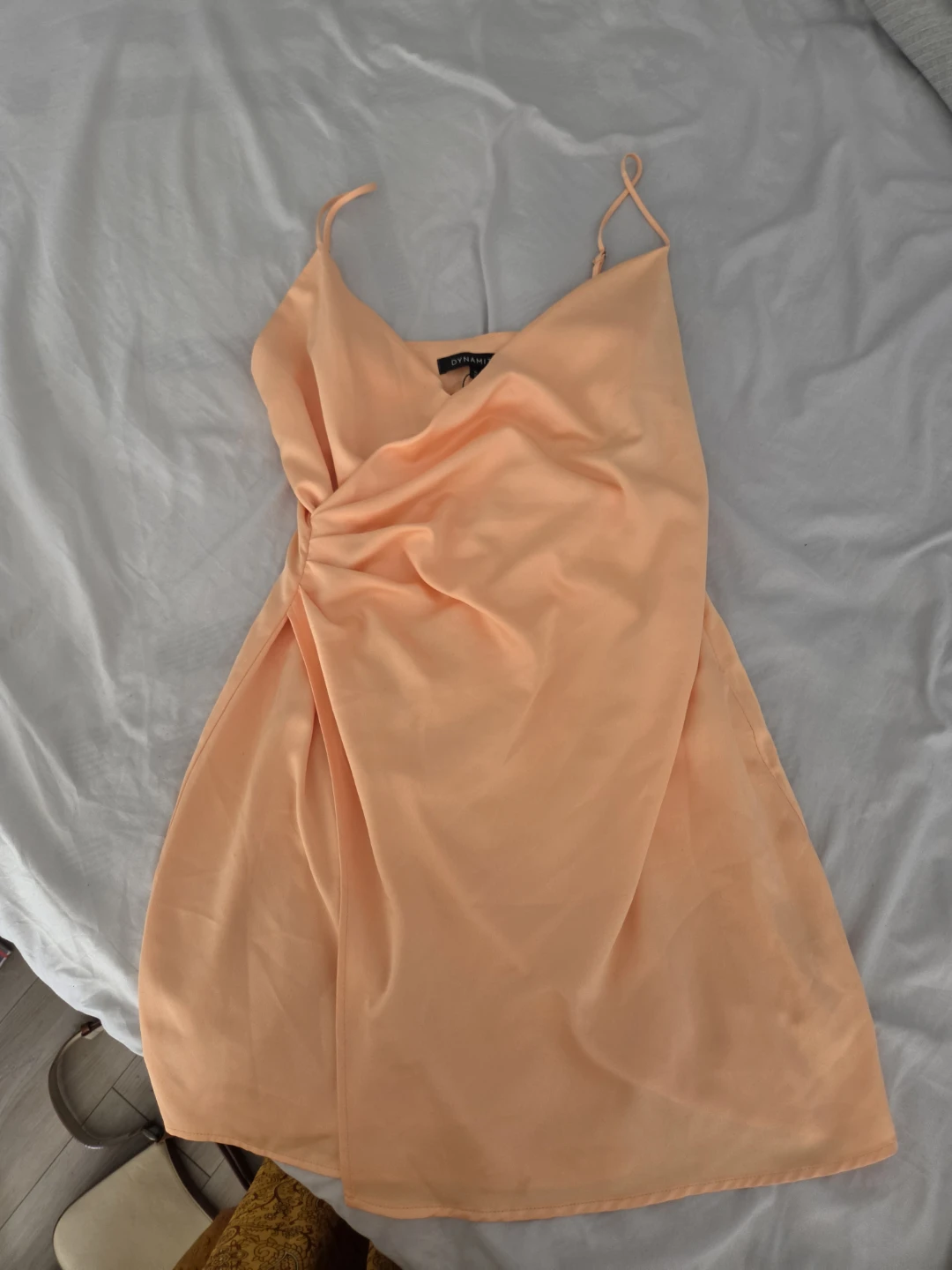 Dynamite Orange Ruched Slip Dress - Size M