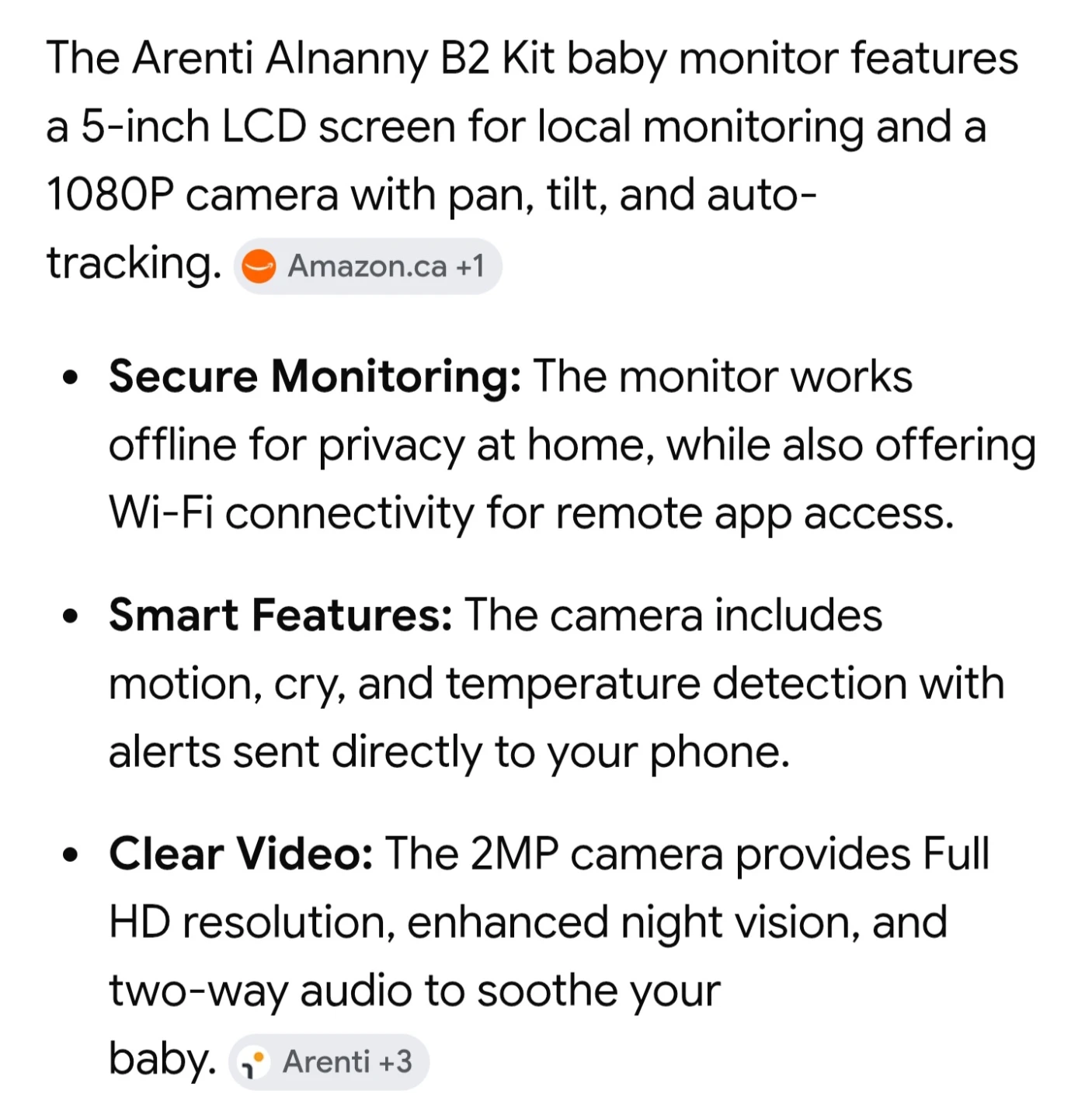 Arenti Alnanny B2 Camera Kit - photo 4