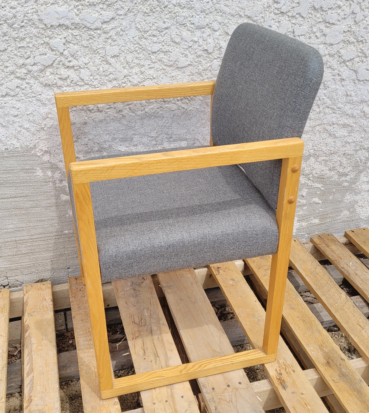 Mid Century Wood Frame Armchairs - photo 3