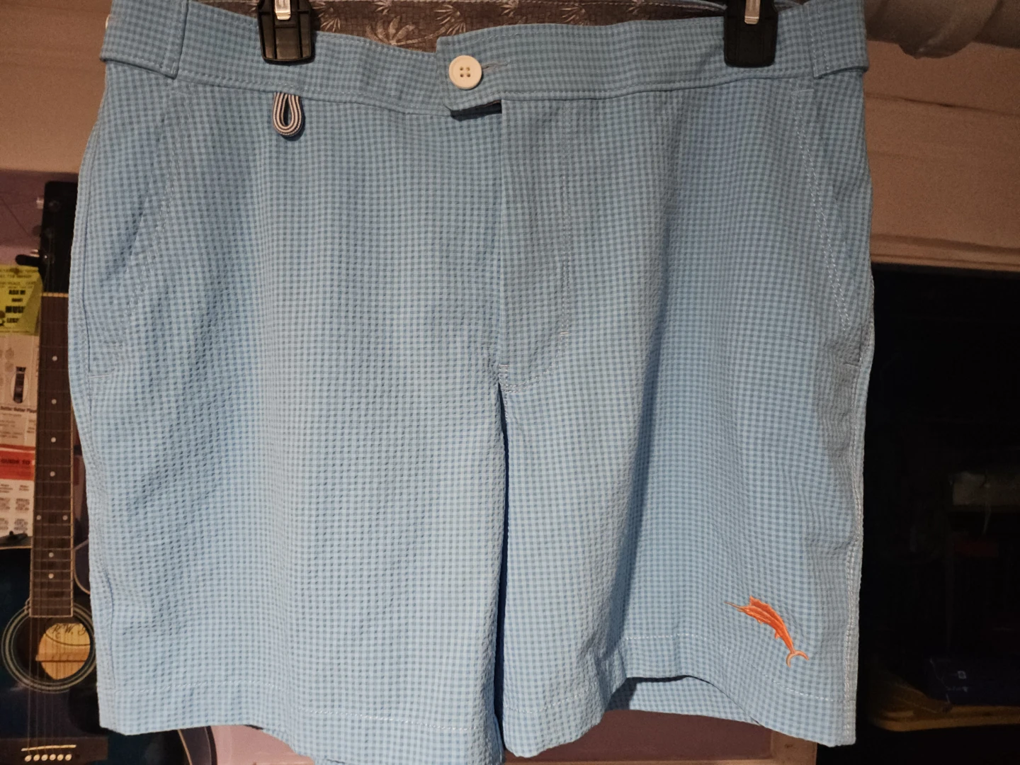 Tommy Bahama Blue Gingham Seersucker Shorts