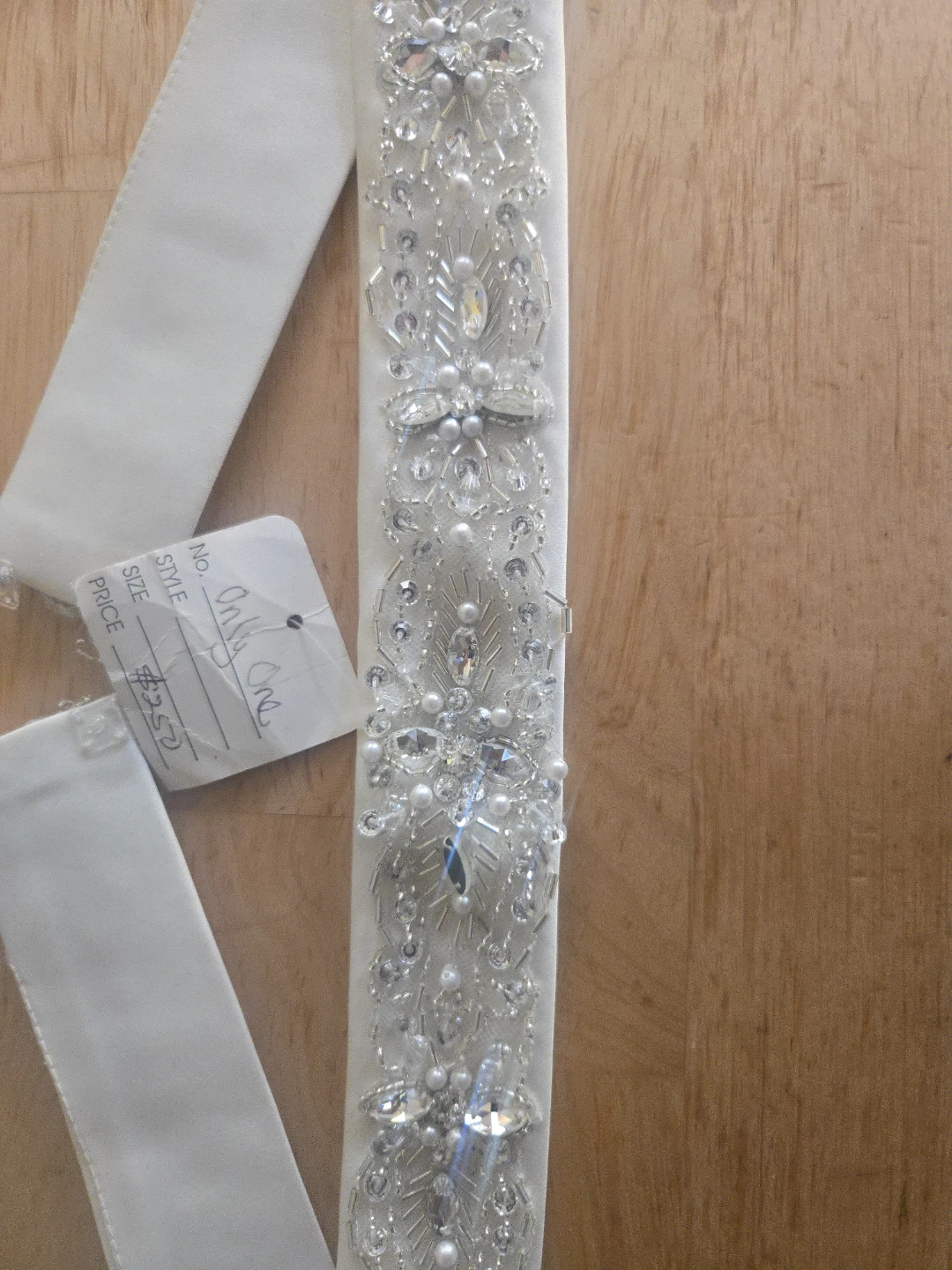 Ivory Beaded Wedding Dress Sash - photo 2