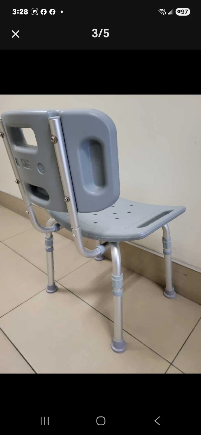 Drive Medical Shower Chair with Backrest – Grey Color, Like New - photo 3