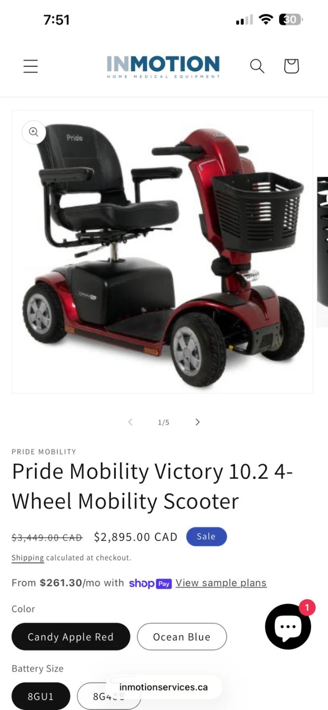 Pride Mobility Victory 10.2 4-Wheel Mobility Scooter - photo 4
