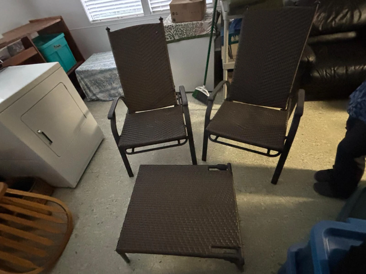 Woven Patio Chairs and Table Set