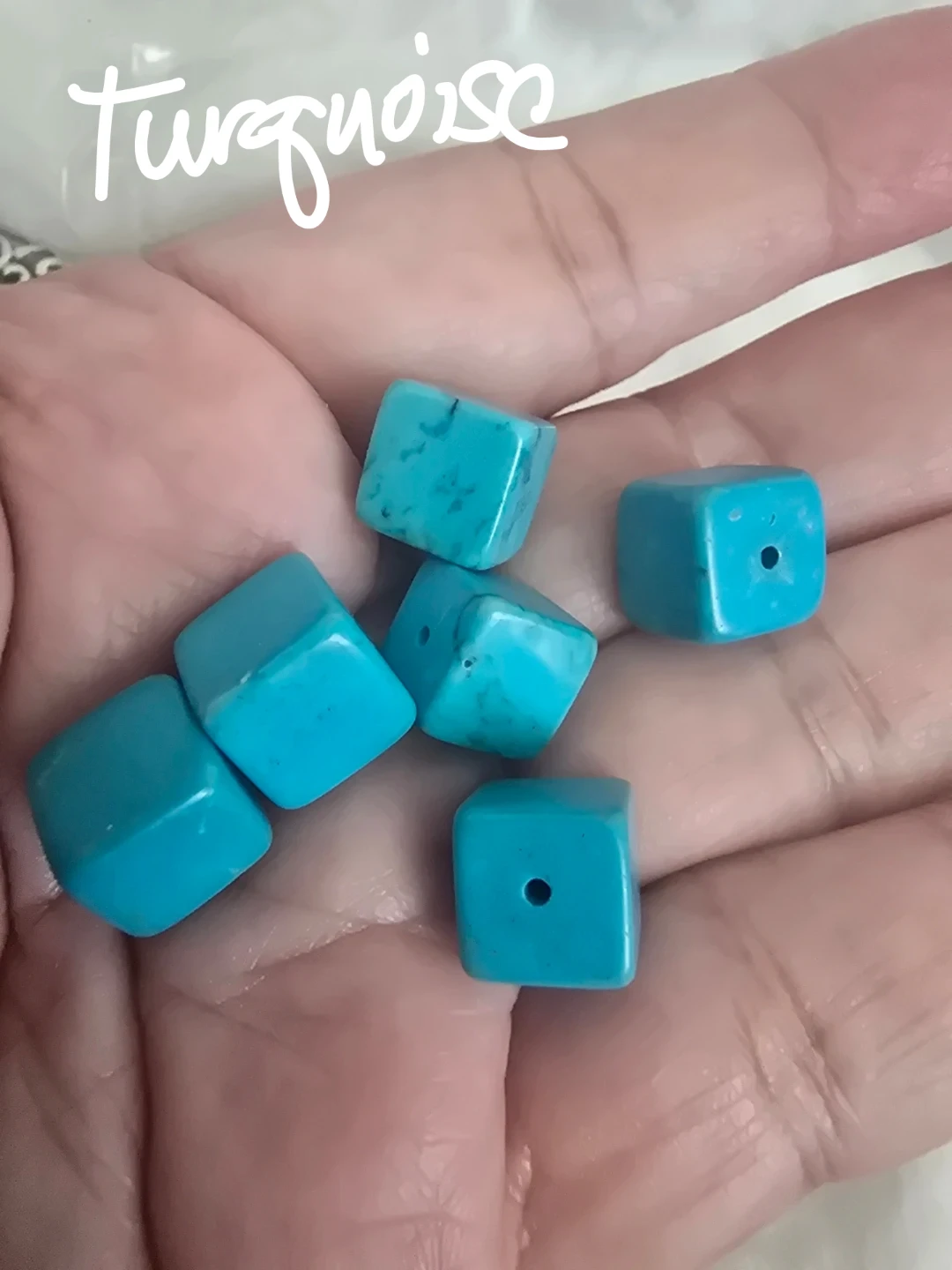 Turquoise and Blue Glass Beads with Spacer Charms - photo 3