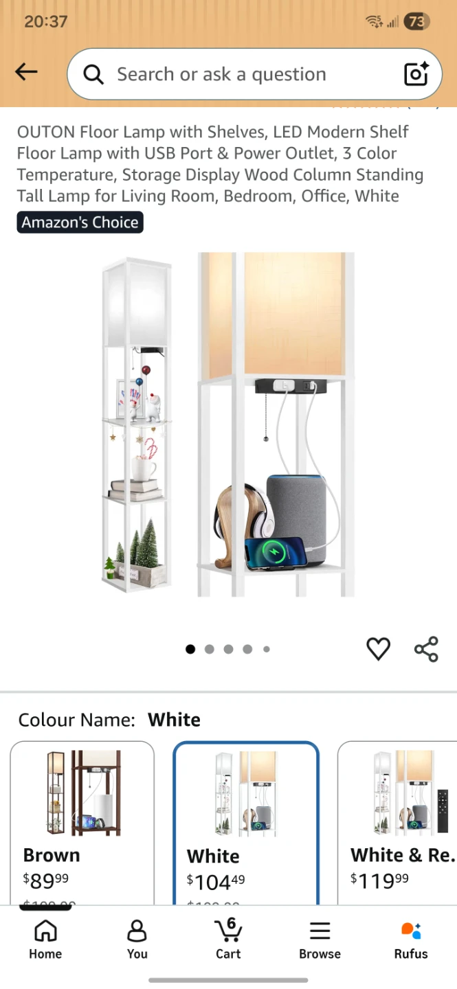 OUTON Floor Lamp with Shelves