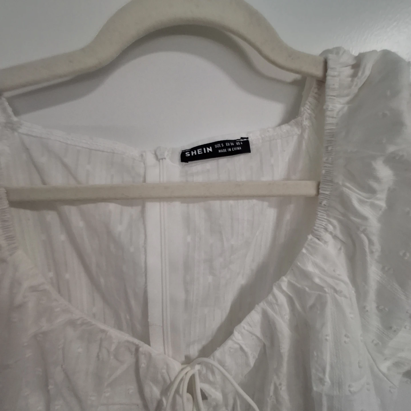 White SHEIN Puff Sleeve Dress - photo 2