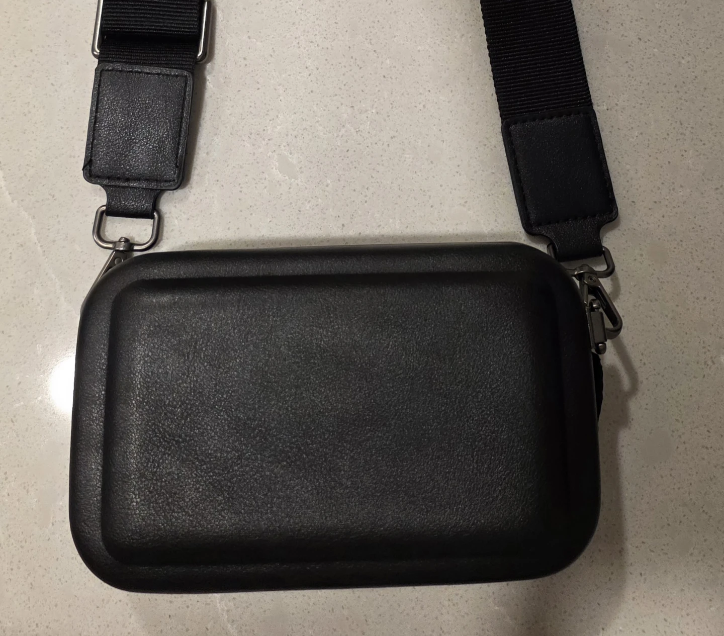 Zara Black Faux Leather Crossbody Bag