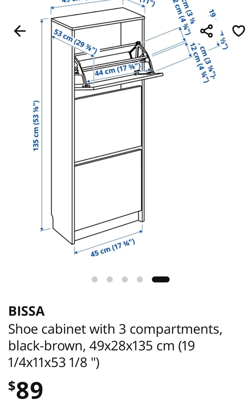 IKEA BISSA Shoe Cabinet - Black-Brown - photo 2