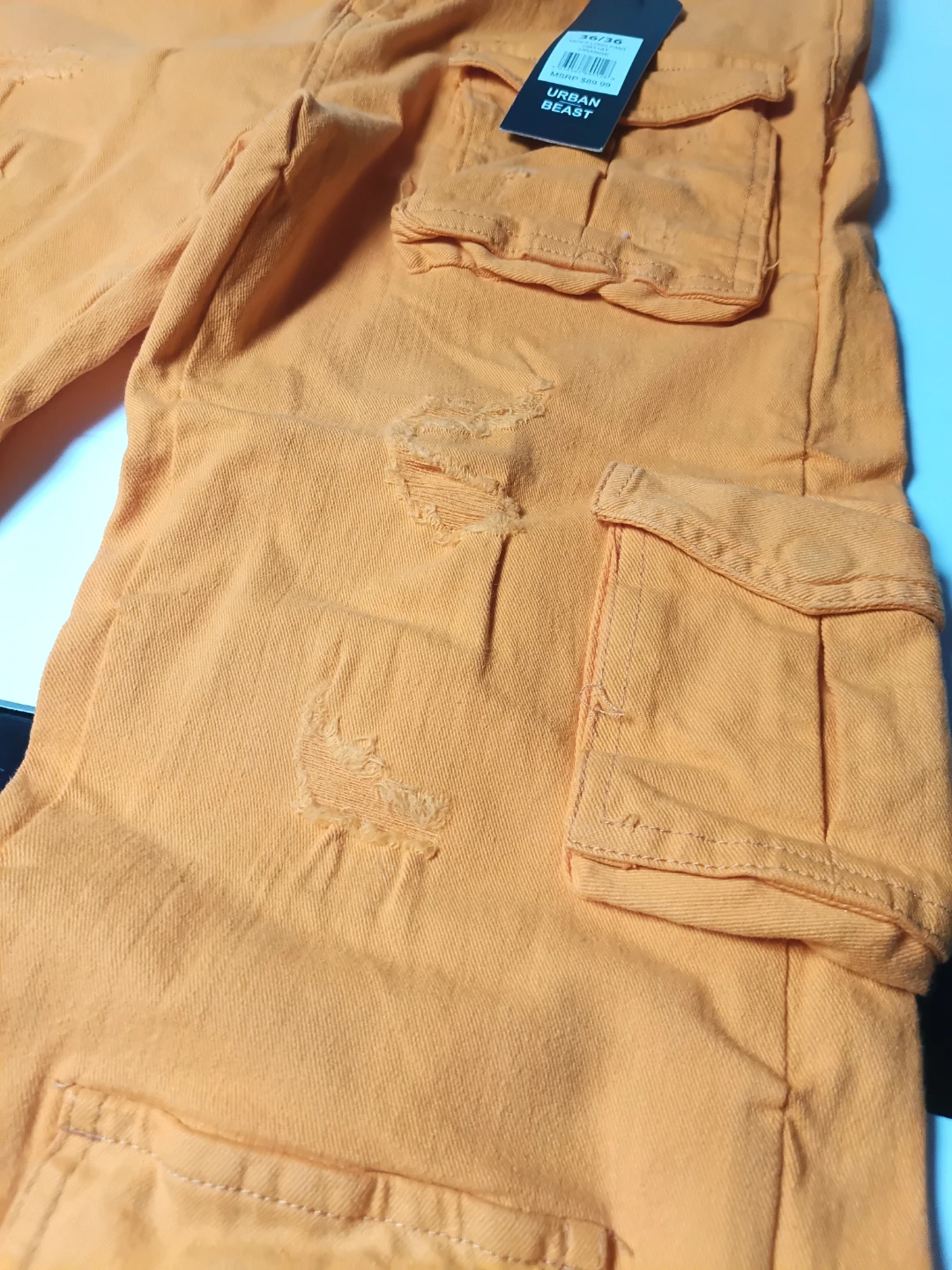 Urban Beast Men's Orange Cargo Pants 36/36 - photo 4
