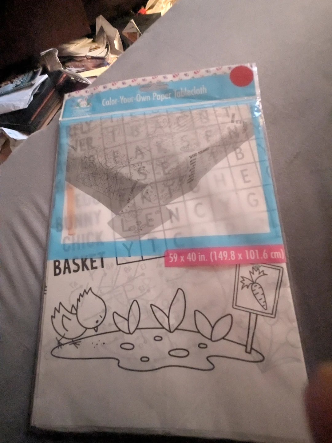 Color-Your-Own Paper Tablecloth Easter Theme