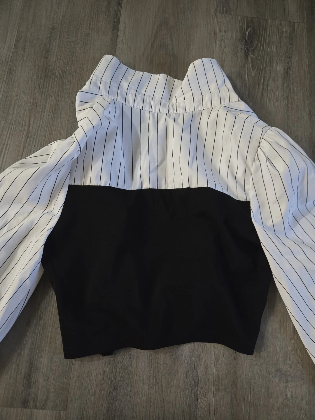 SHEIN Black & White Pinstripe Corset Top - photo 2