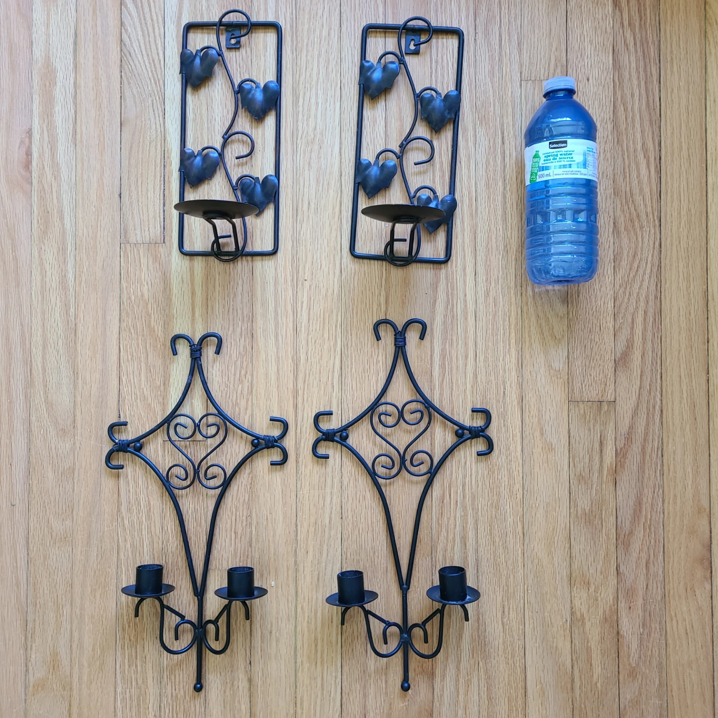 Set of 4 Black Metal Wall Sconces all for $20!