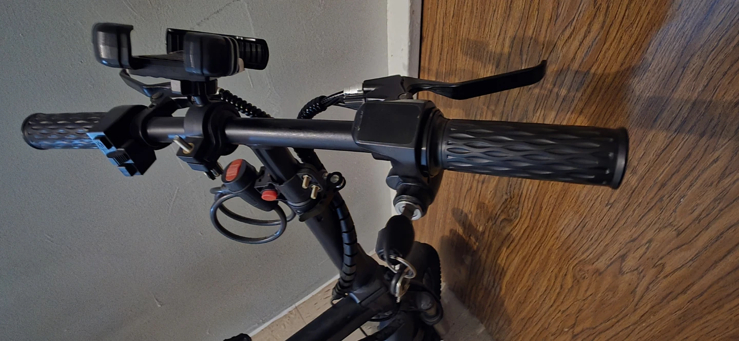 Black Folding Electric Scooter with Phone Mount