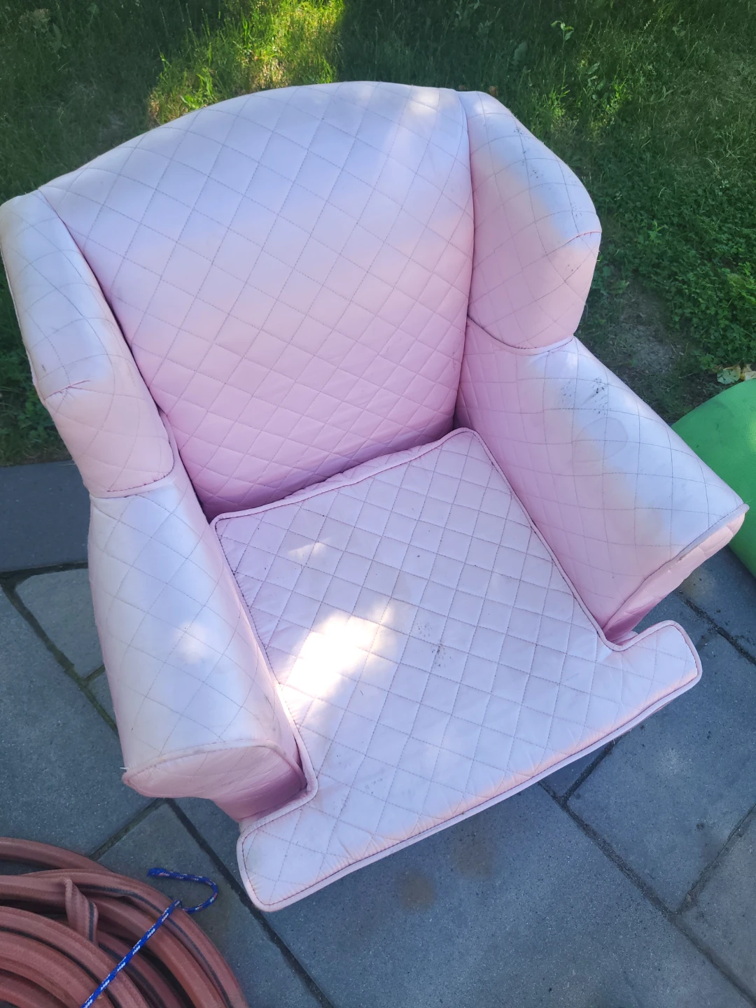 Pink Quilted Armchair