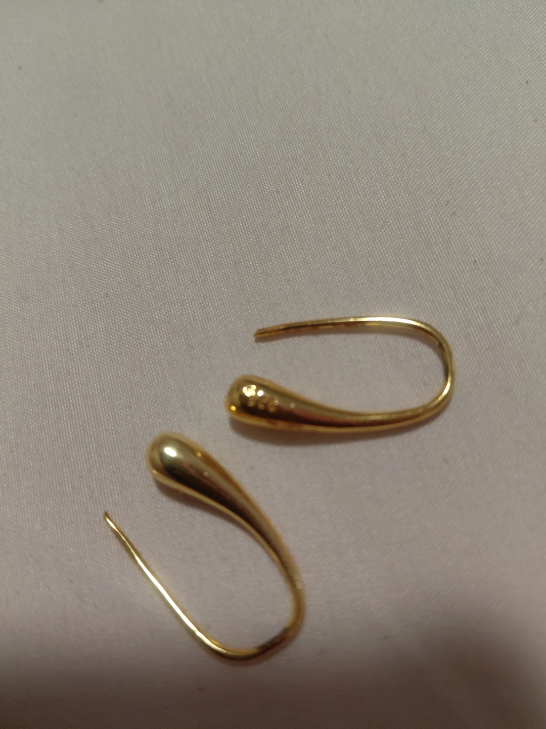 Gold Teardrop Hook Earrings 24k