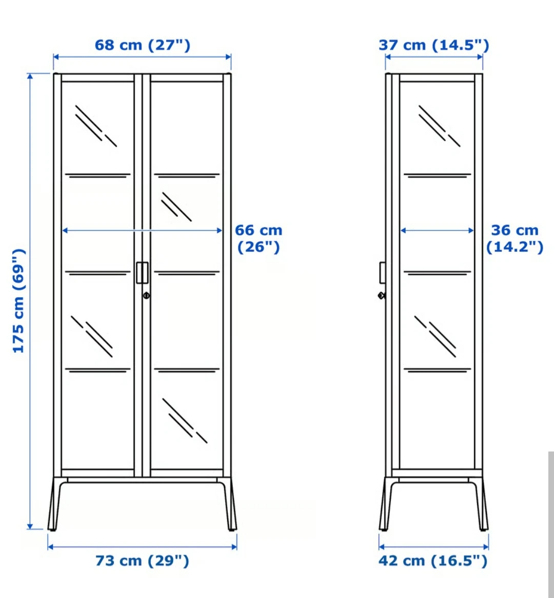White Glass Cabinet with Lock - photo 3