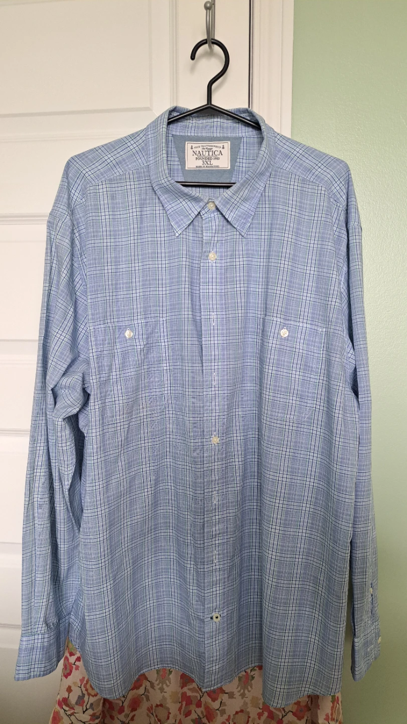 Nautica Men's Plaid Long Sleeve Shirt 3XL