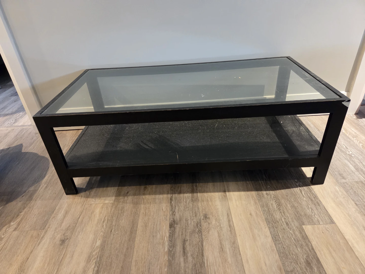 Black Glass Top Coffee Table