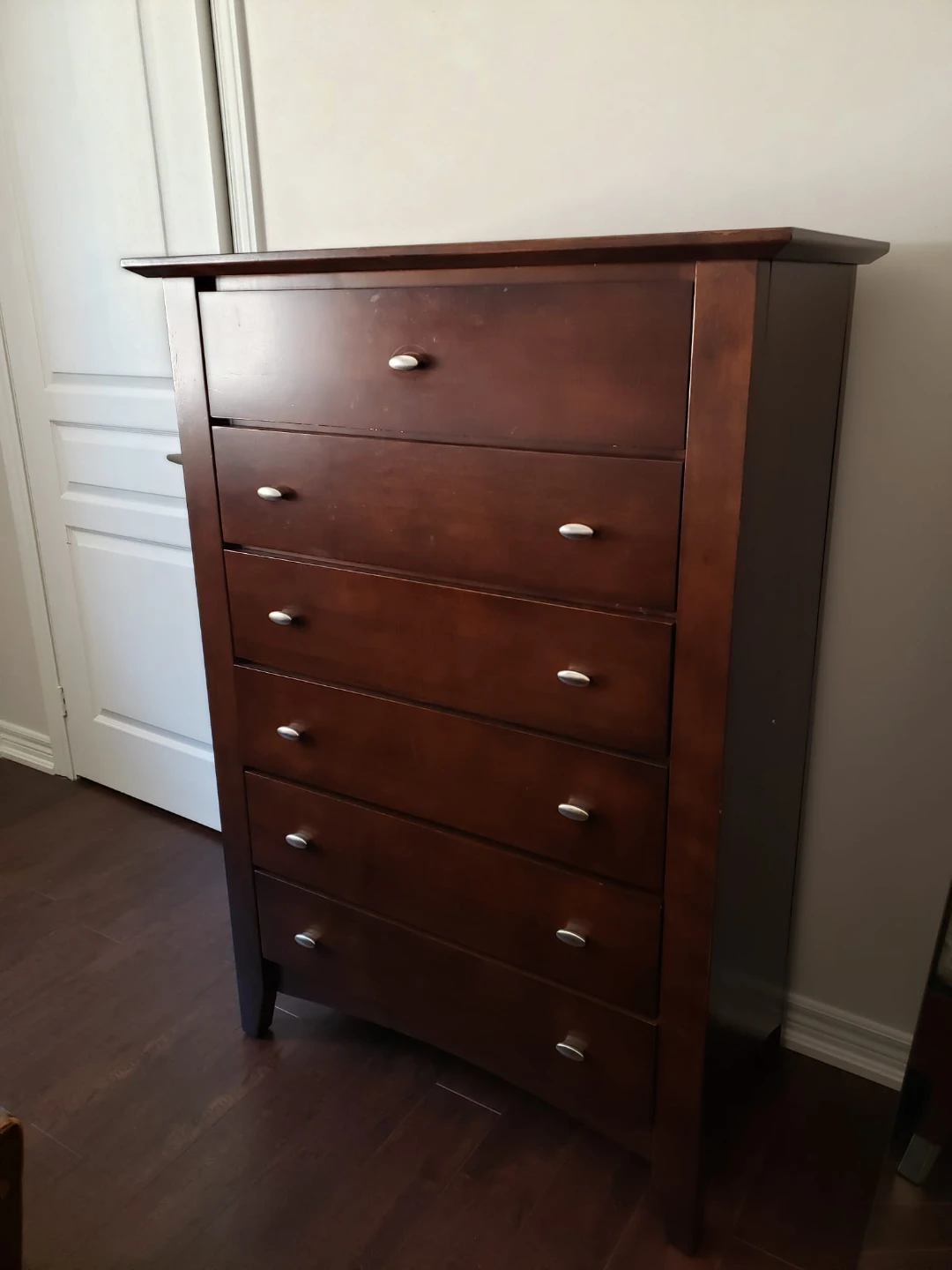 Wooden Sleigh Bed Frame and Dresser Set - photo 5
