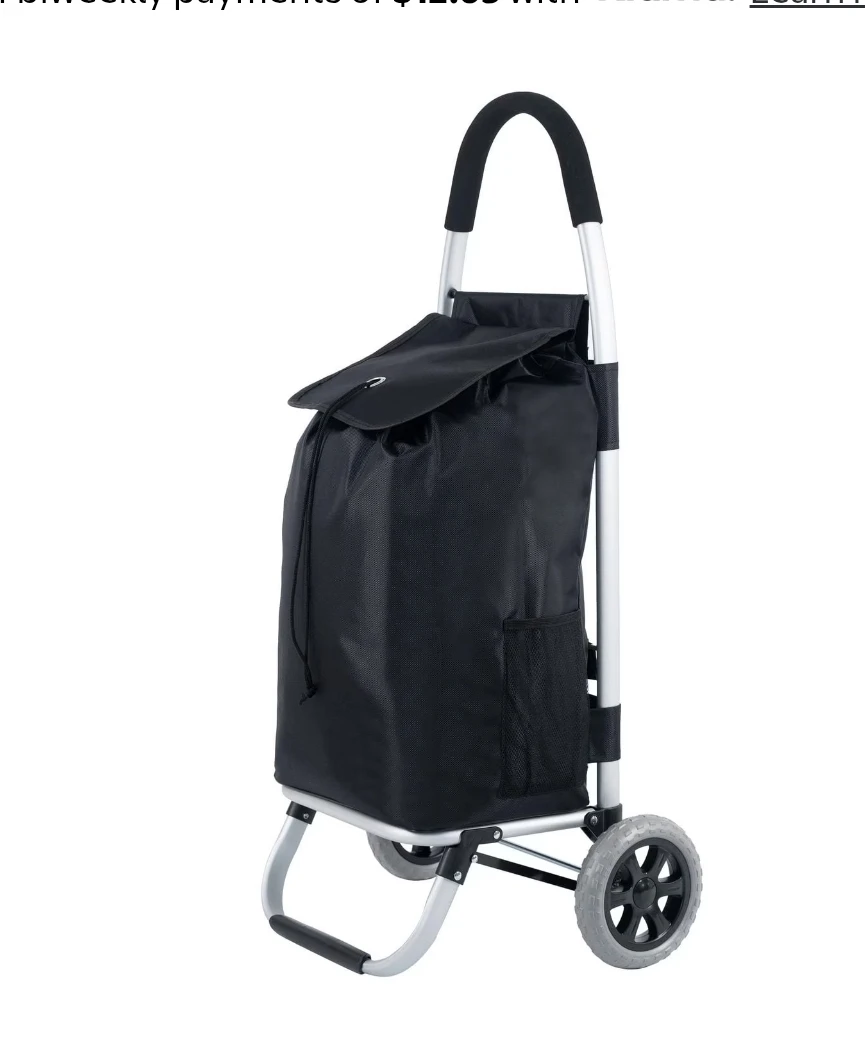 Black Rolling Shopping Cart