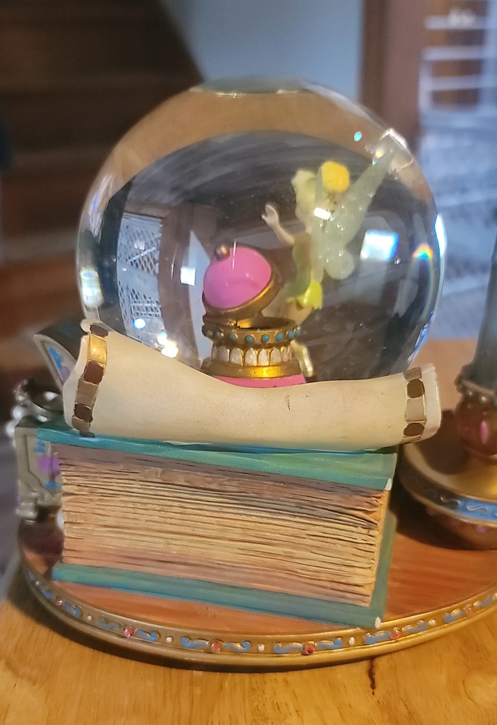 Retired Disney Store Tinker Bell Musical Snow Globe  7" Tall - photo 3