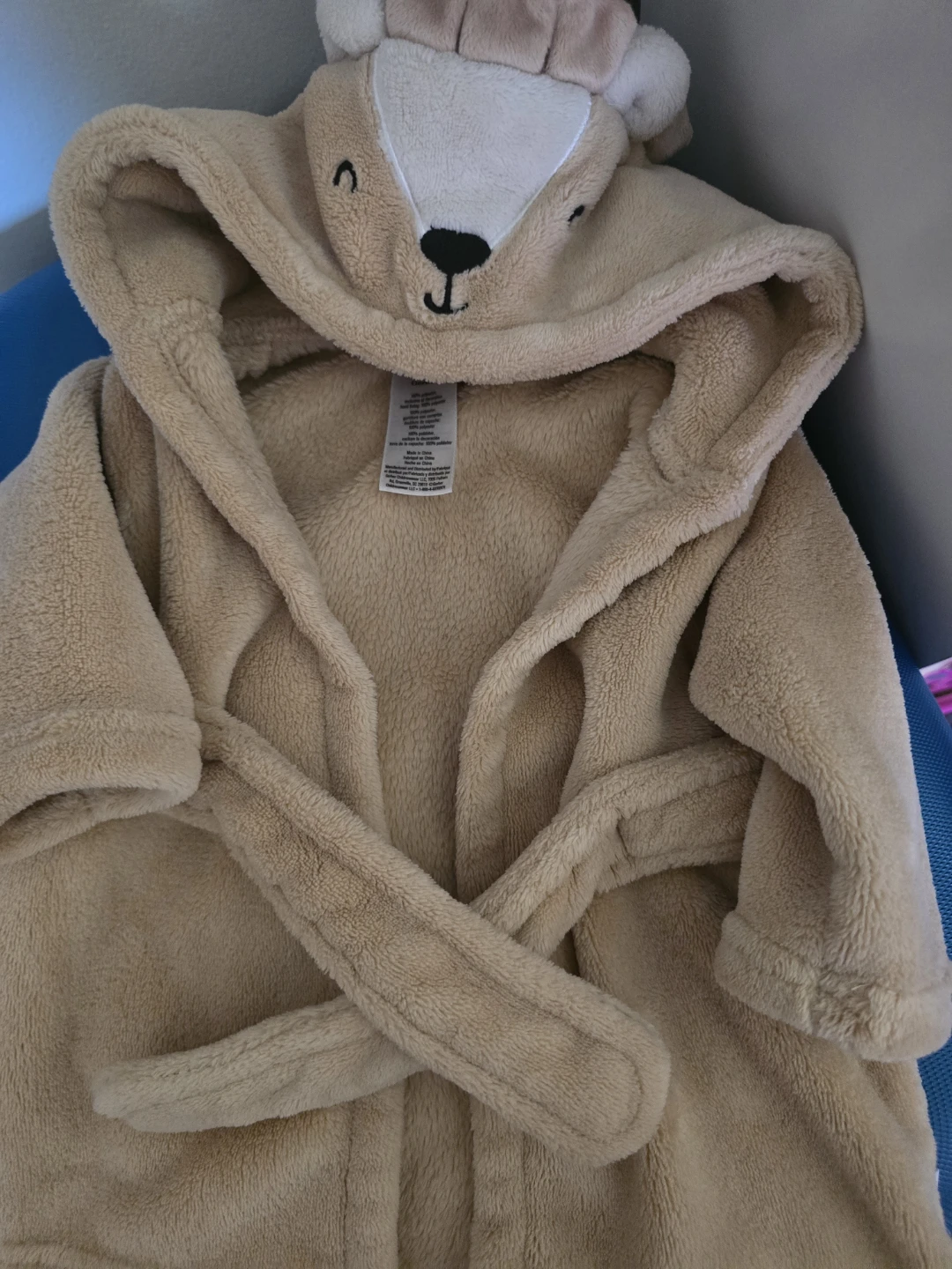 Kids' Fleece Hooded Robe - Bear Design
