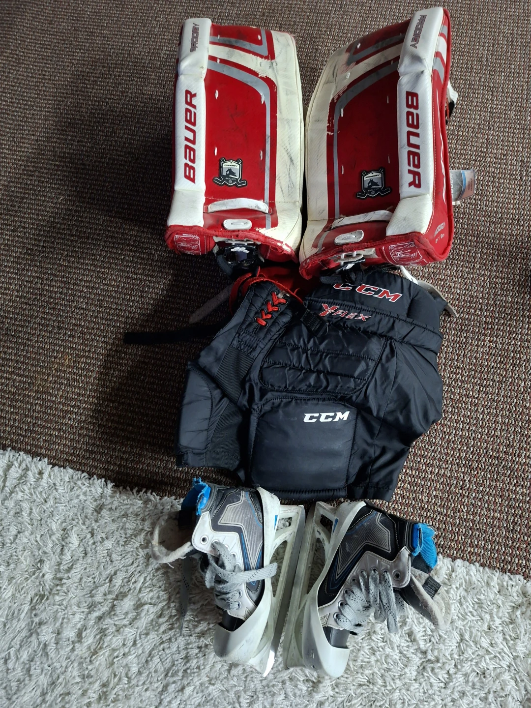 Bauer Prodigy Goalie Pads and CCM Pants Set