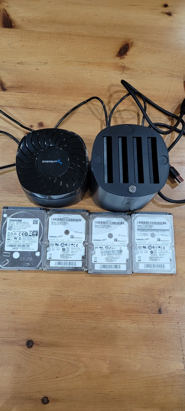 Sabrent 4-Bay HDD Docking Station with 4 x1tb Hard Drives