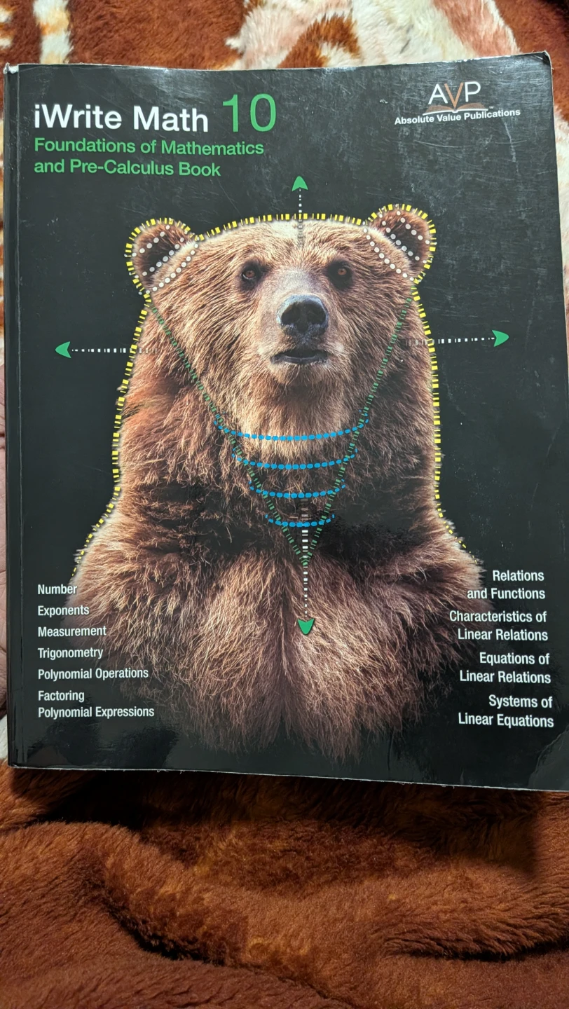 iWrite Math 10: Foundations of Mathematics and Pre-Calculus Book
