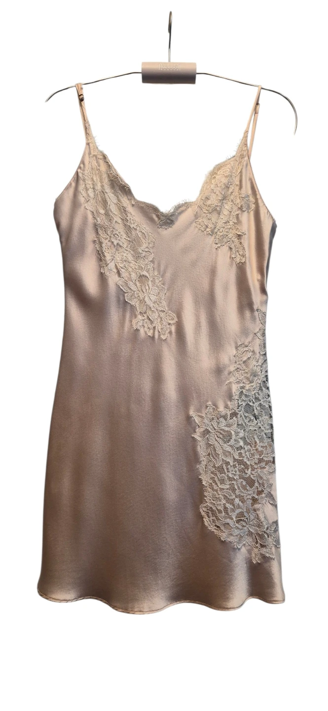 CHRISTINE LINGERIE Venus Lace-Trim Charmeuse Chemise - photo 4