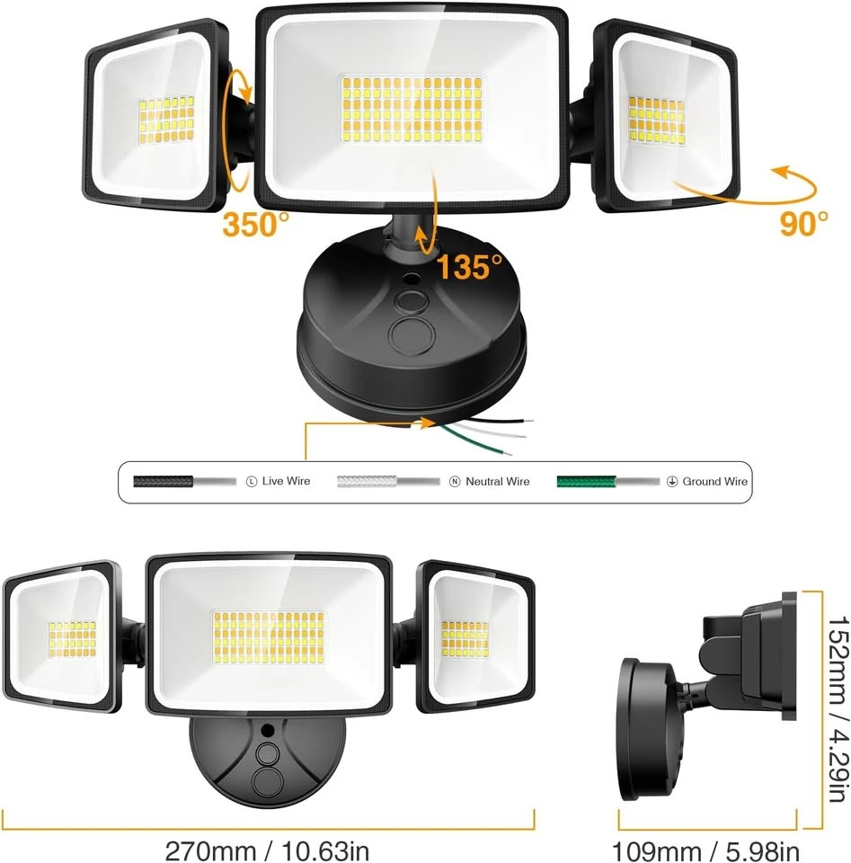 65W Smart WiFi Flood Light - Black - photo 4